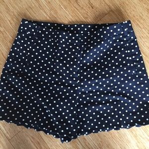 Black and white polkadot shorts